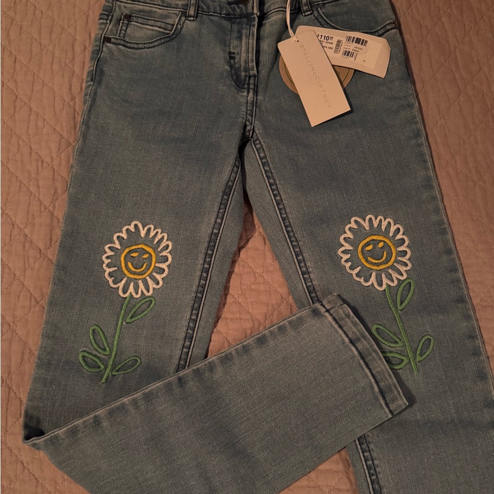Stella McCartney Blue Jeans with Daisy Embroidery